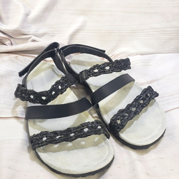 Merrell Terran Braid Slingback Sport Sandal Black 8M Womens Adjustable - Picture 1 of 8